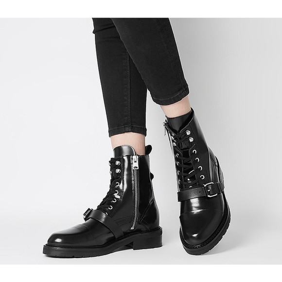 New Allsaints Donita Lace Up Combat 